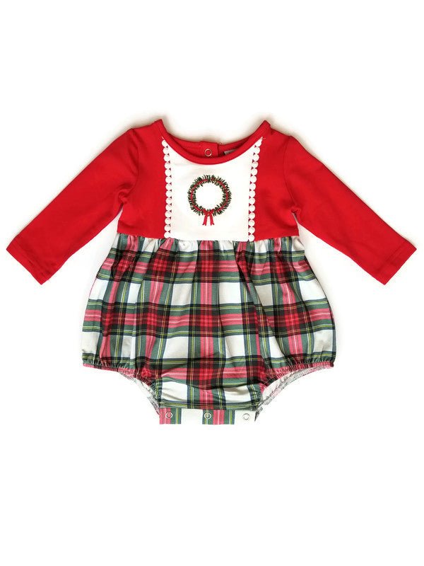 Serendipity Clothing Winter Plaid Wreath Bubble