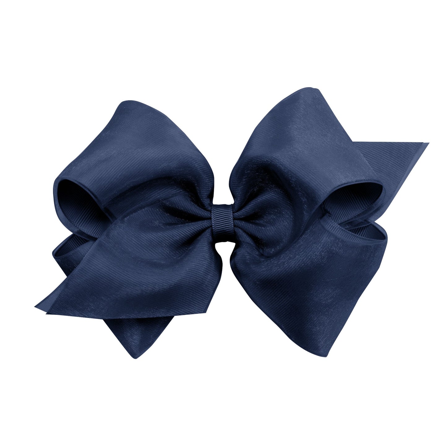 Wee Ones Navy King Organza Overlay Bow