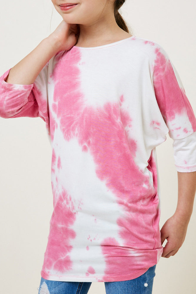 Hayden Girls Tie Dye Dolman Sleeve Top