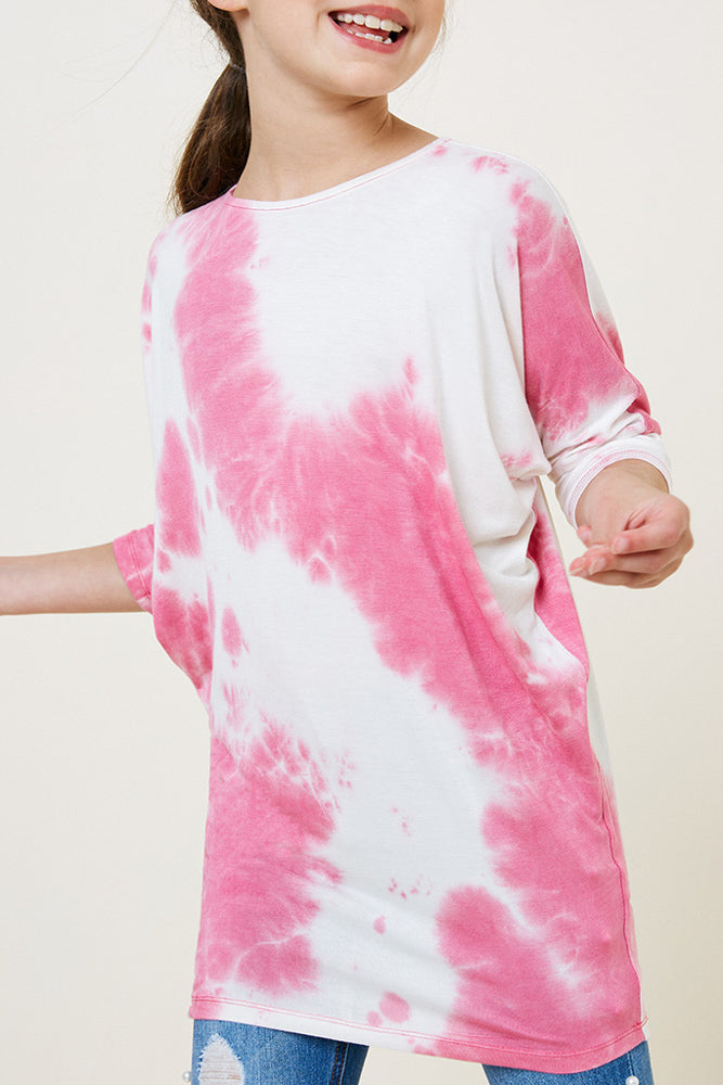 Hayden Girls Tie Dye Dolman Sleeve Top