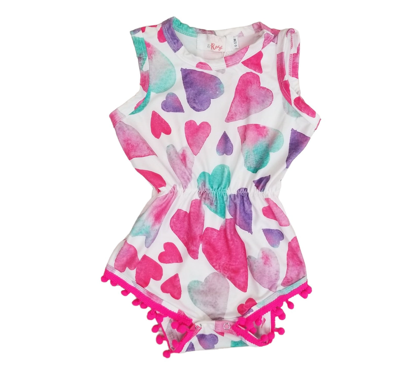 Mila & Rose Light Hearted Pom Pom Romper