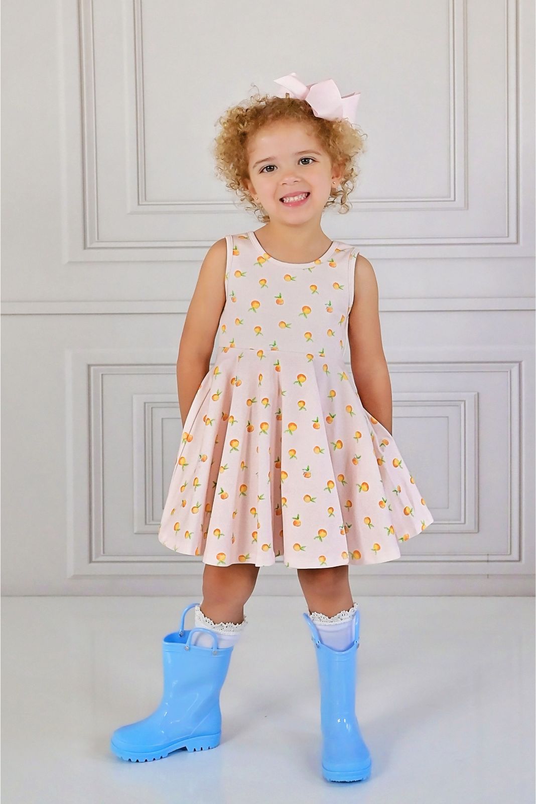 Swoon Baby Georgia Peach Ballet Bow Twirl Dress Style 23-20