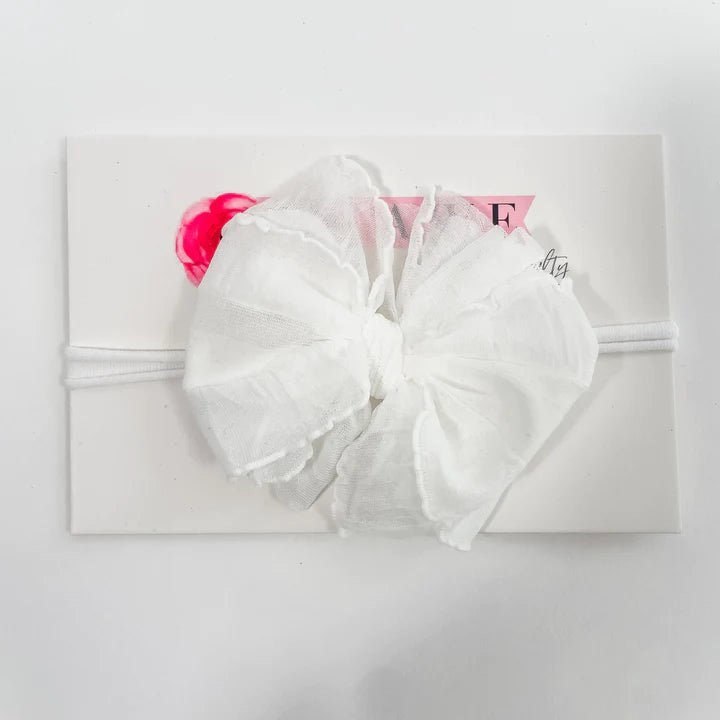 In Awe Couture Mini Off White Ruffled Headband