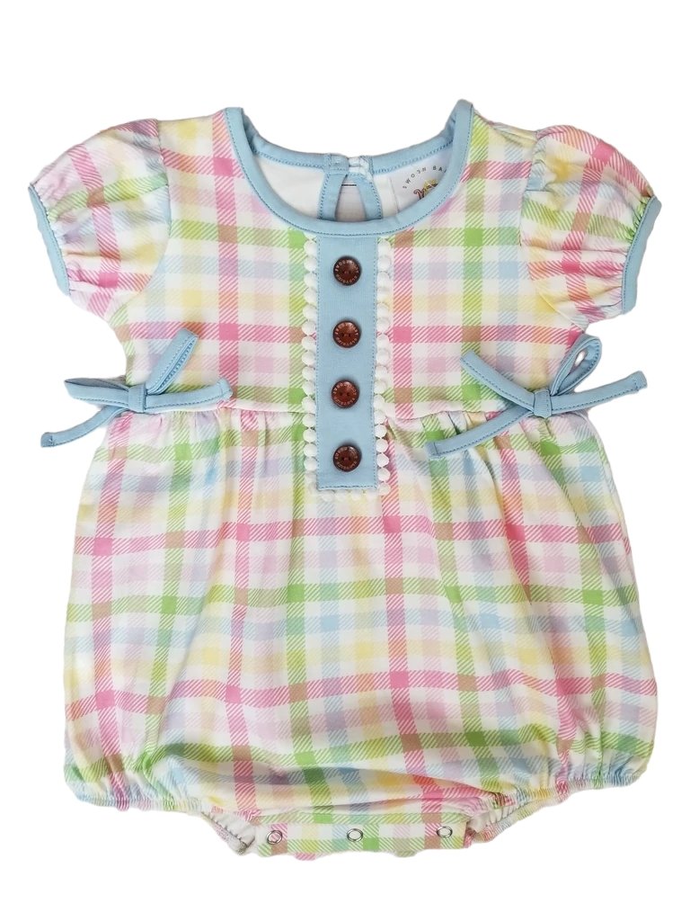 Swoon Baby Watercolor Gingham Petal Bubble 22-13