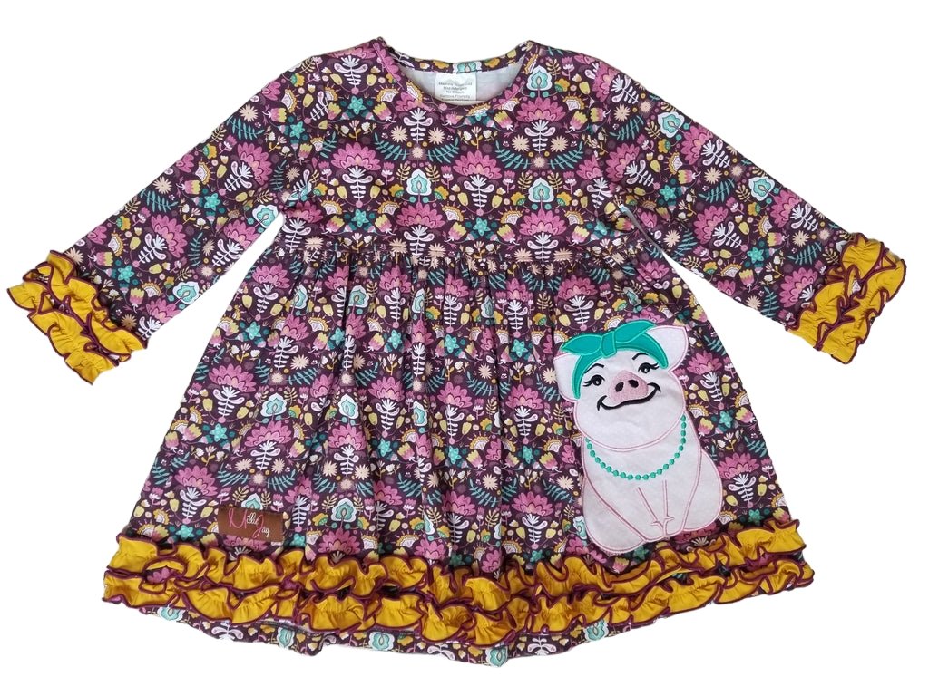 Millie Jay Polly the Pig Applique Dress