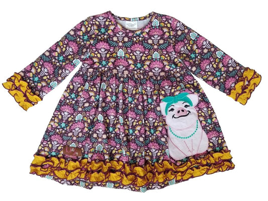 Millie Jay Polly the Pig Applique Dress