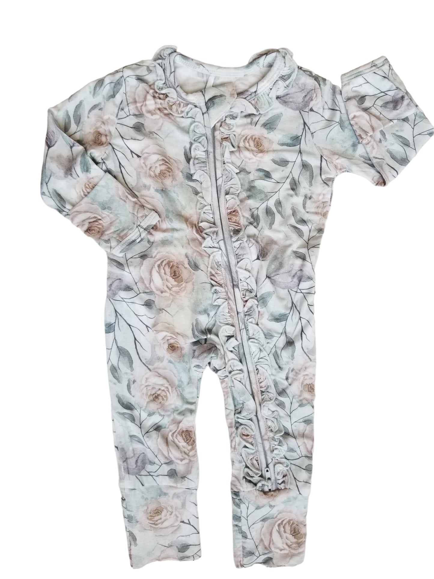 Rockin Royalty Baby Sterling Ruffle Zip Footie