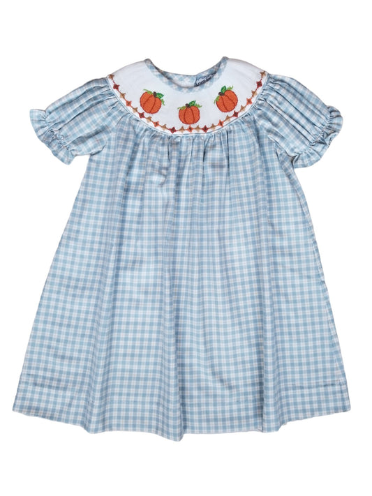 Three Sisters Pumpkin Smocked Bishop Dress