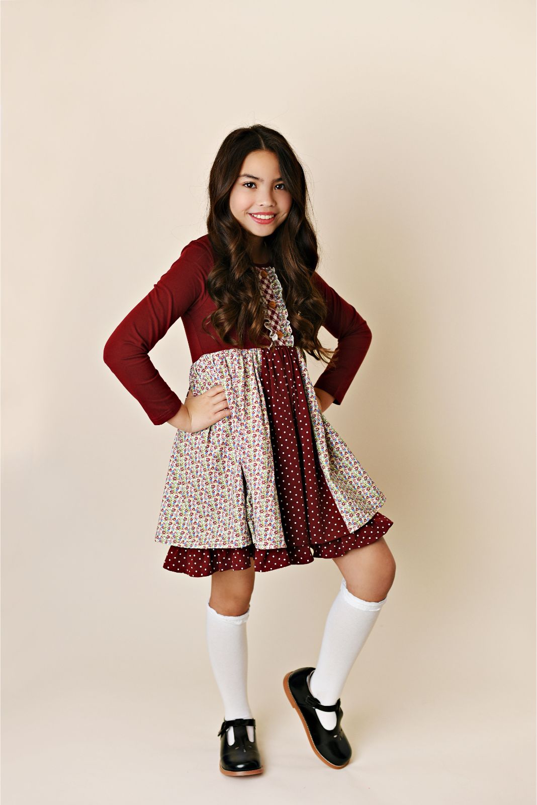 Swoon Baby Crimson Fluer Bliss Tier Dress Style 23-31