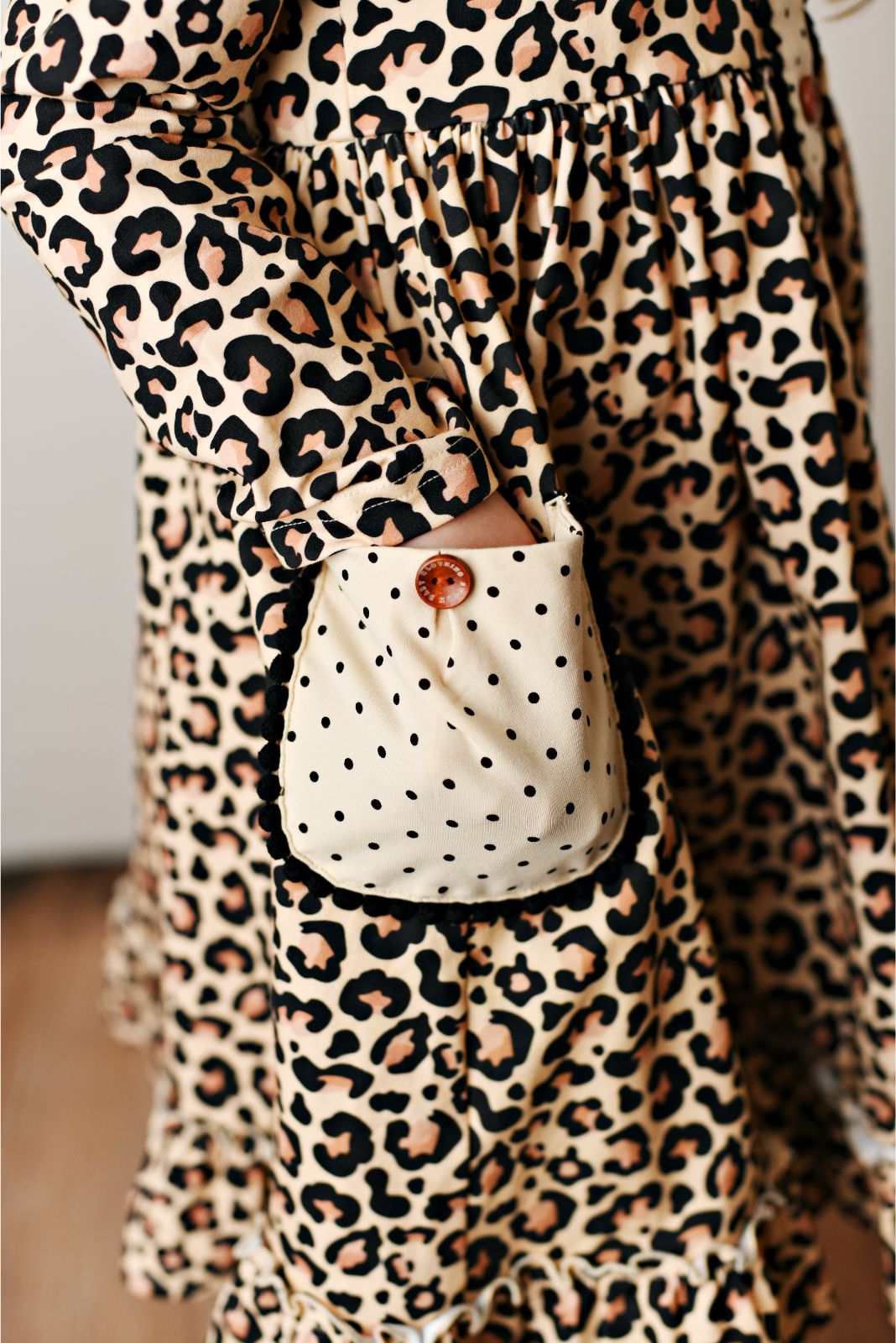 Swoon Baby Midnight Leopard Petal Pocket Dress