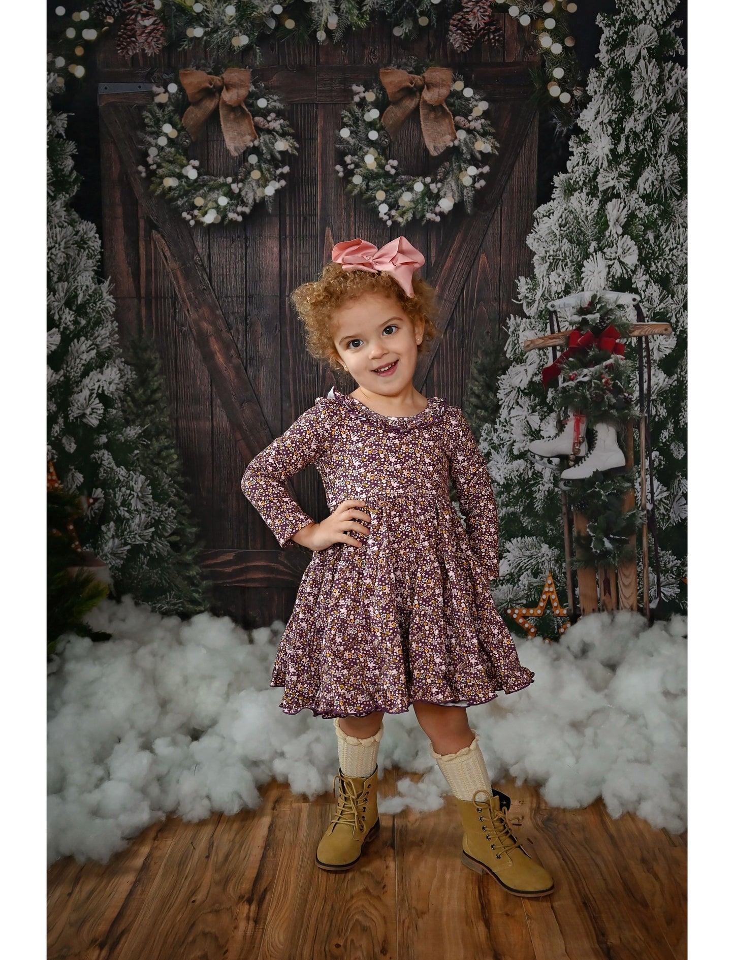 Swoon Baby Wisteria Plum Ditsy Floral Dainty Dress