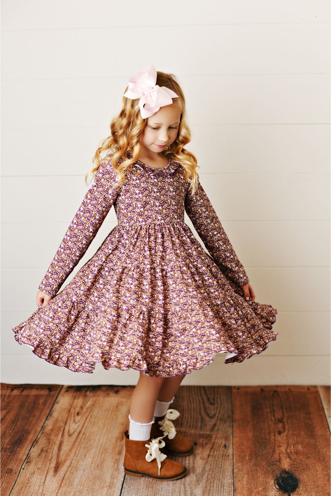 Swoon Baby Wisteria Plum Ditsy Floral Dainty Dress