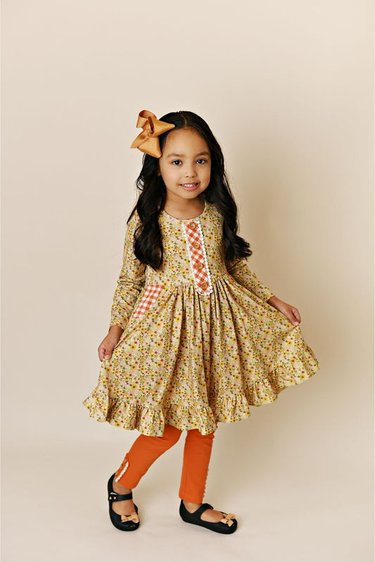 Swoon Baby Golden Ditsy Boho Petal Pocket Dress Style 23-20