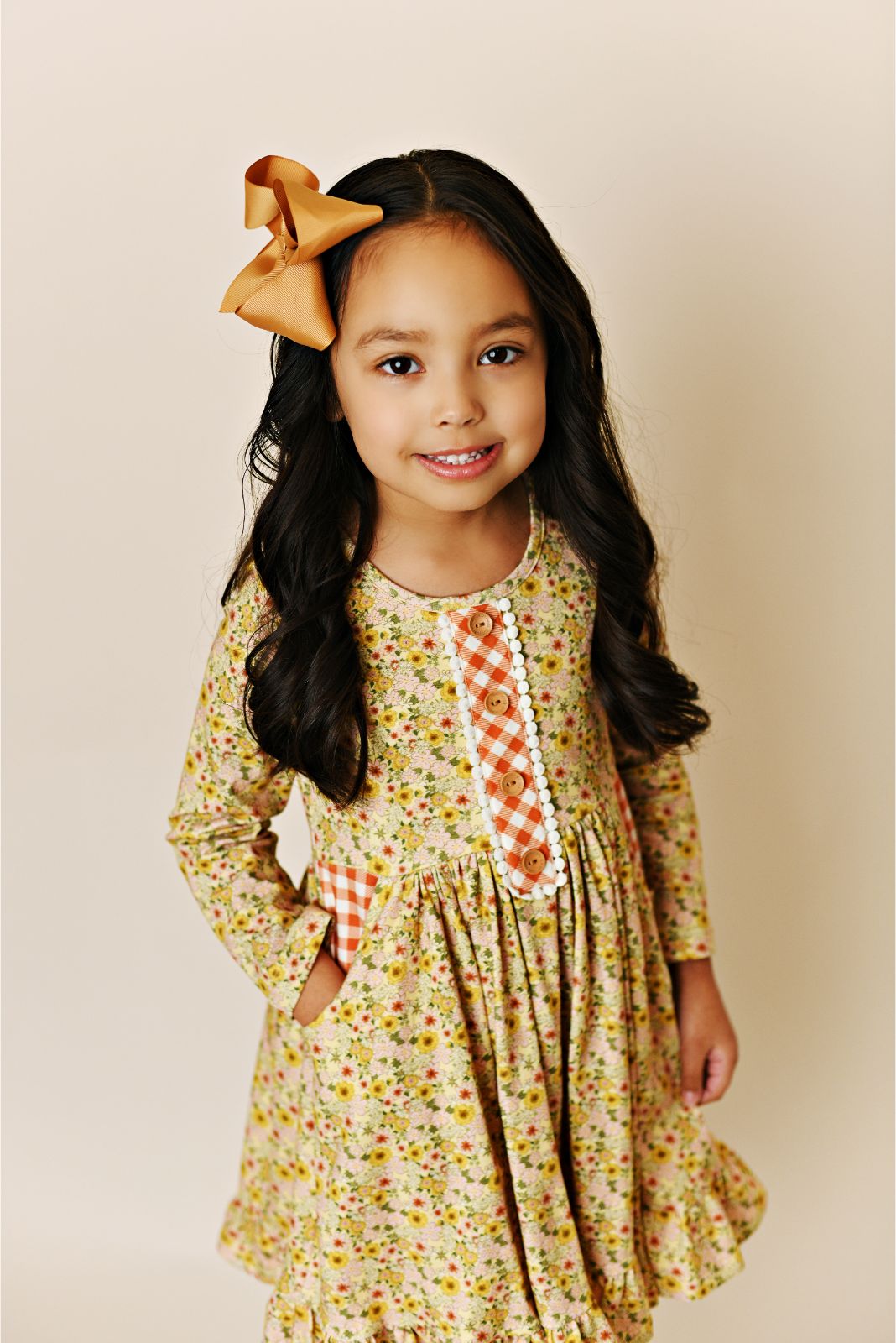 Swoon Baby Golden Ditsy Boho Petal Pocket Dress Style 23-20