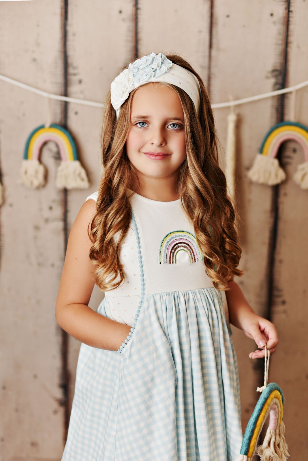 Swoon Baby Rainbow Fleur Embroidered Frock Pocket Dress Style 21-61