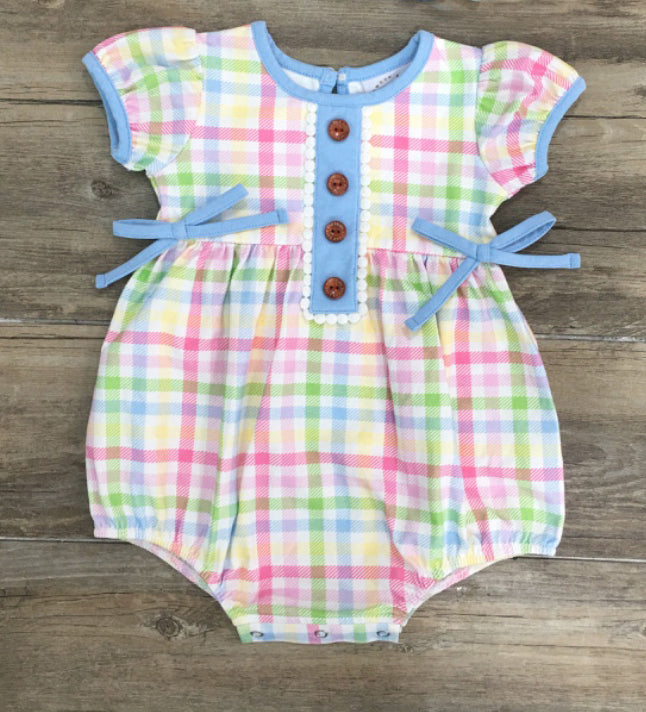 Swoon Baby Watercolor Gingham Petal Bubble 22-13