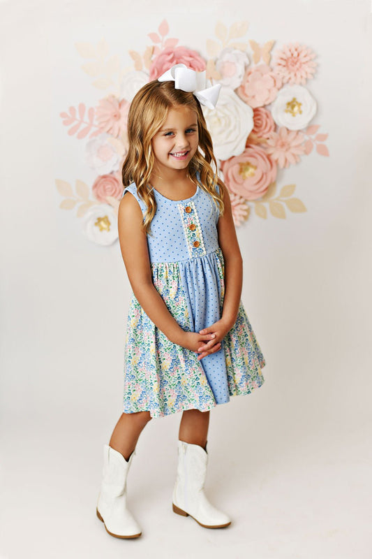 Swoon Baby Watercolor Garden Bliss Tier Dress
