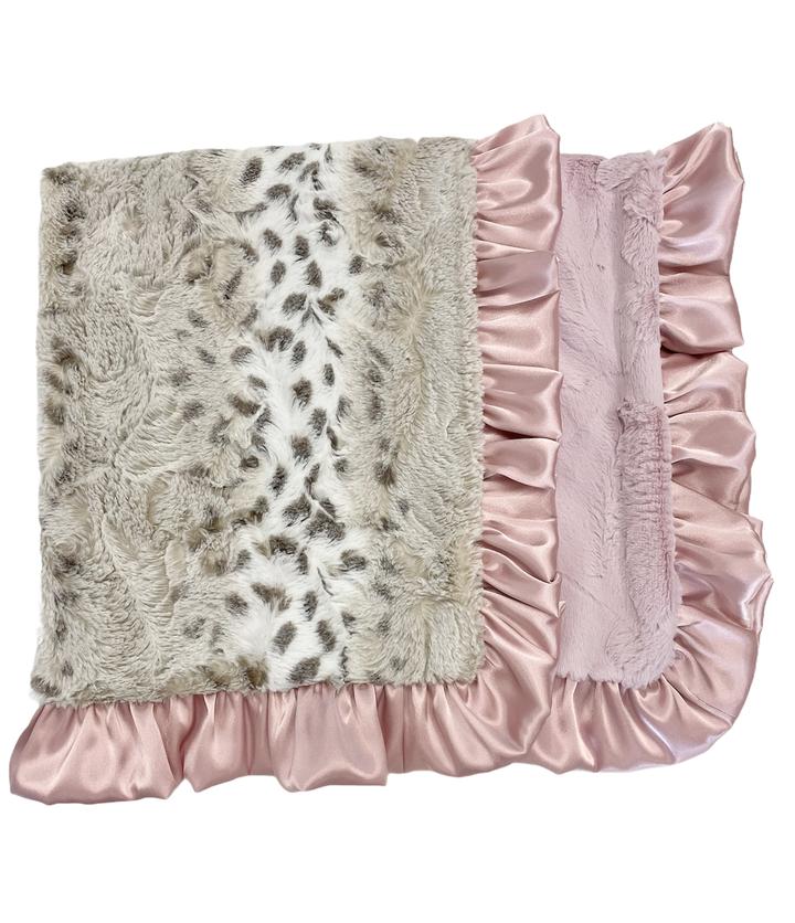 Rockin Royalty Baby Dusty Pink Snowcat Blanket