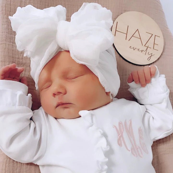 In Awe Couture White Ruffled Headband