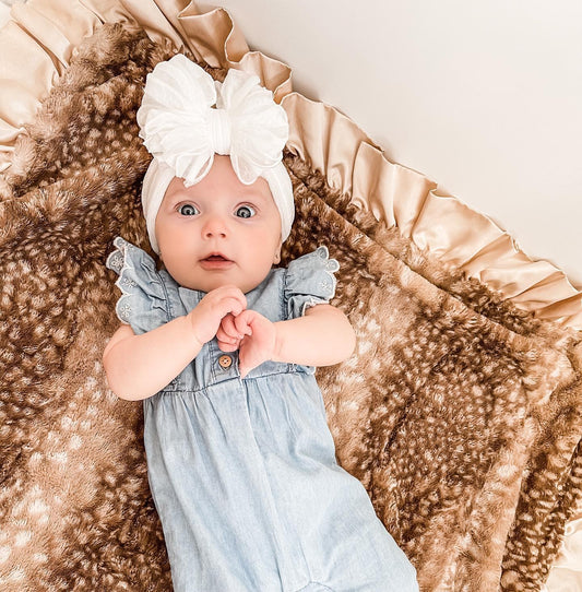 In Awe Couture Off White Ruffled Headband