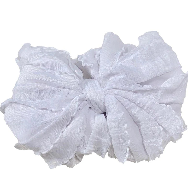In Awe Couture White Ruffled Headband