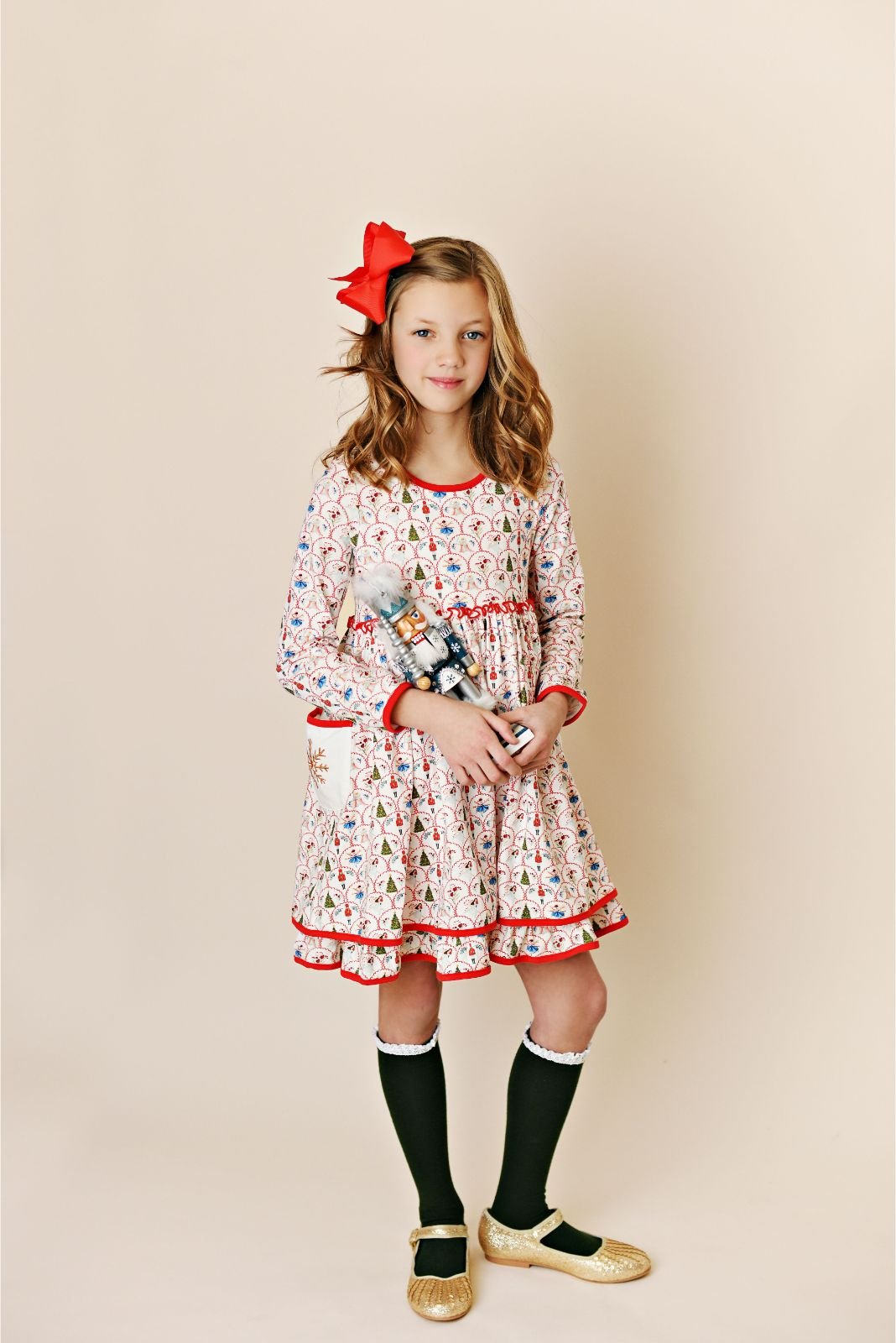 Swoon Baby Nutcracker Ballet Embroidery Pocket Dress Style 23-70