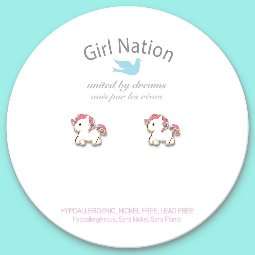 Girl Nation Cutie Stud Earrings - Magical Unicorn
