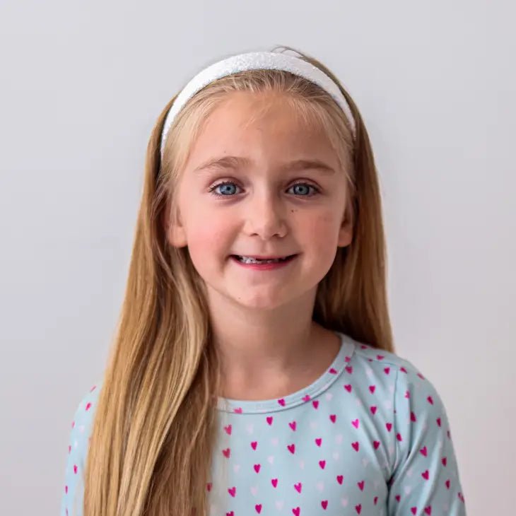 Frog Sac Tapered Chunky Glitter Headband - White