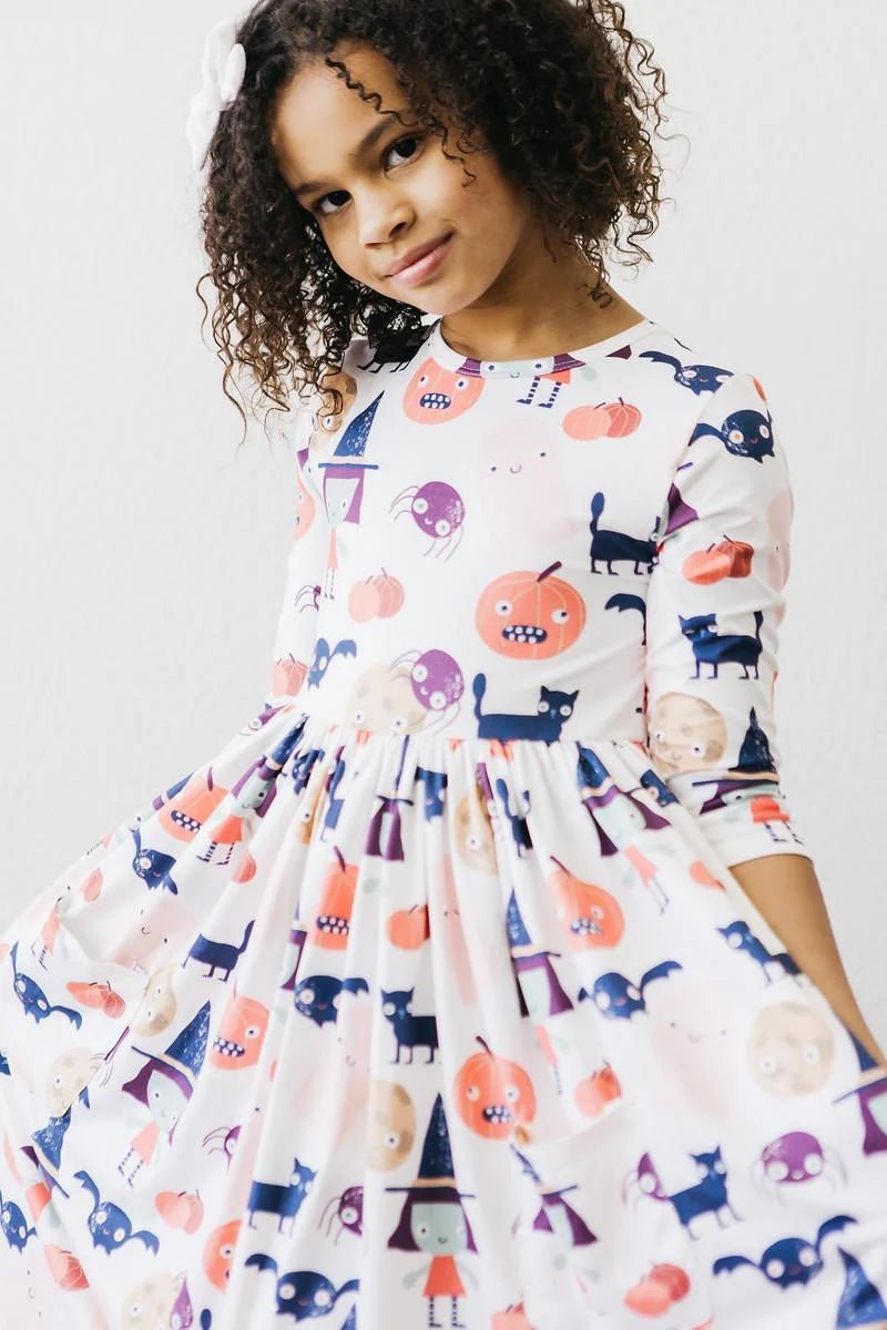 Mila & Rose Boo Crew Pocket Twirl Dress