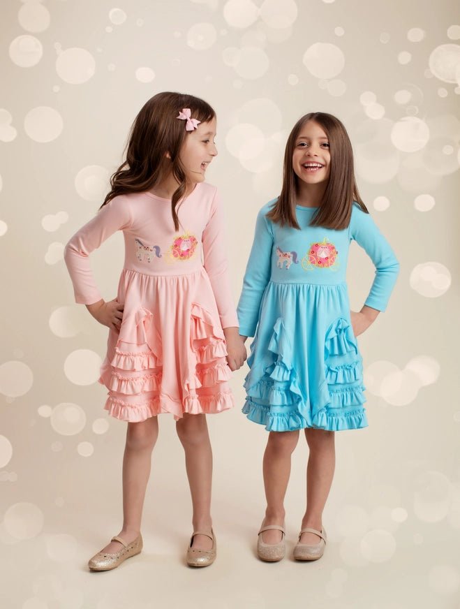 Lemon Loves Lime Cinderella Carriage Dress - Pacific