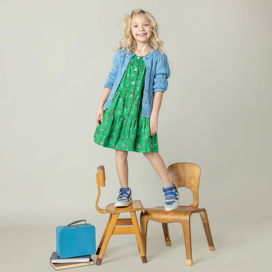 Pink Chicken Girls Elizabeth Dress - Green Flower Toss