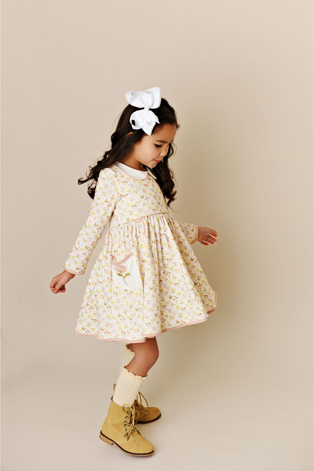 Swoon Baby Autumn Wildflower Embroidery Pocket Dress Style 23-26