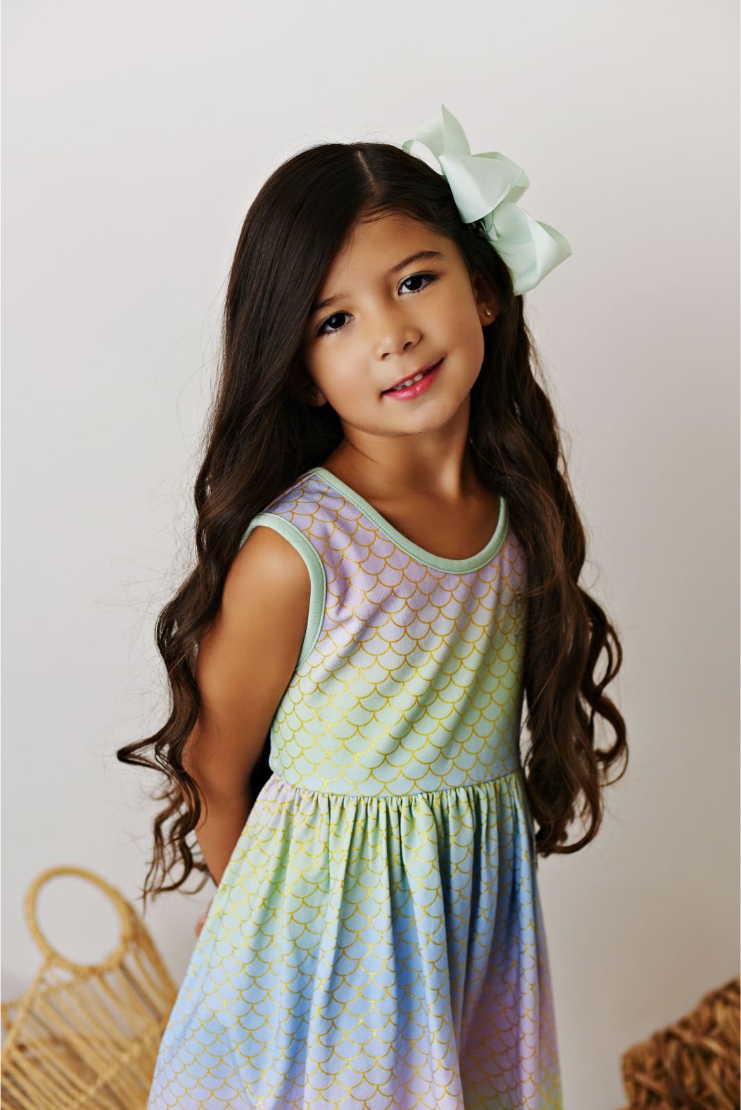 Swoon Baby Ombre Under The Sea Peony Bow Dress Style 23-80
