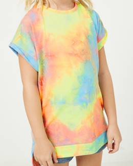 Hayden Girls Neon Tie Dye Banded Knit Top