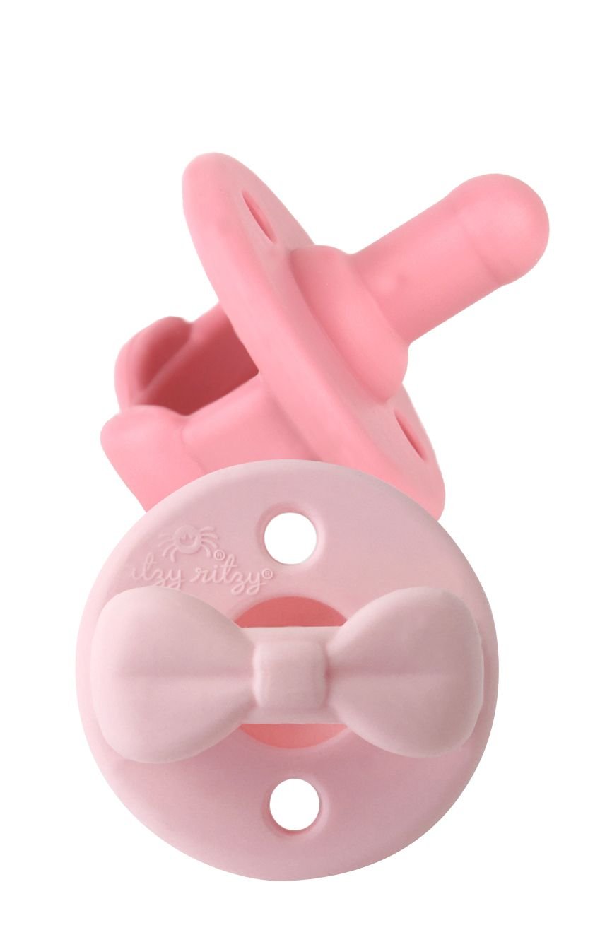 Itzy Ritzy Pink Bows Sweetie Soother Pacifier 2PC Set