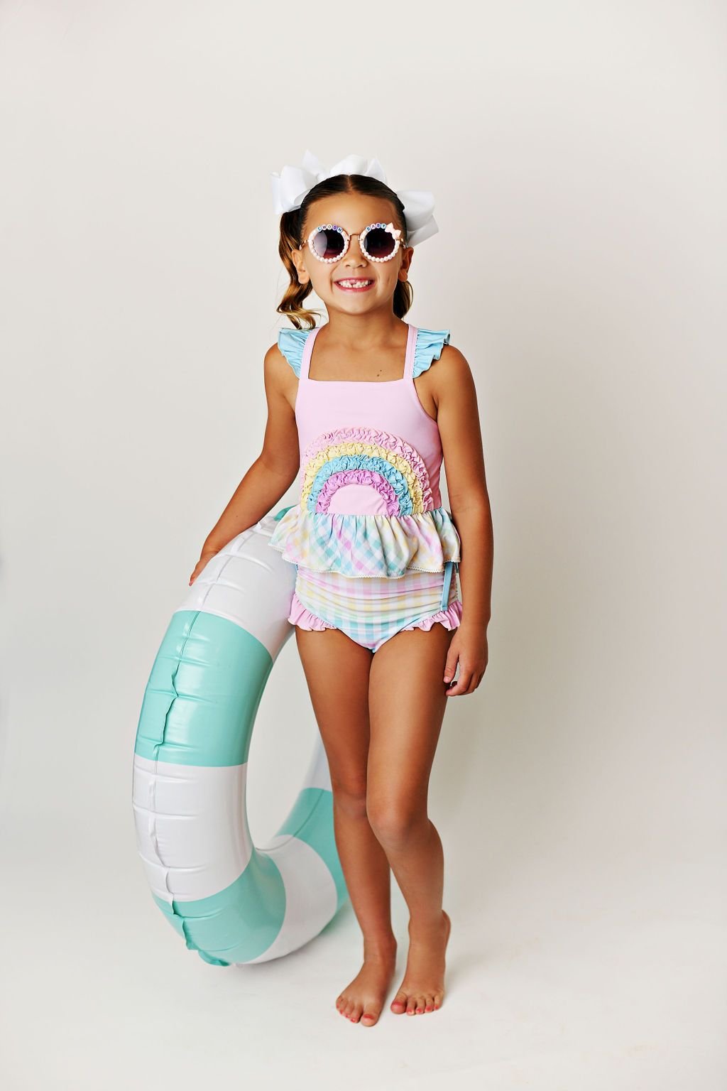 Swoon Baby Rainbow Bright UPF 50 Two Piece Tunic Swimmy