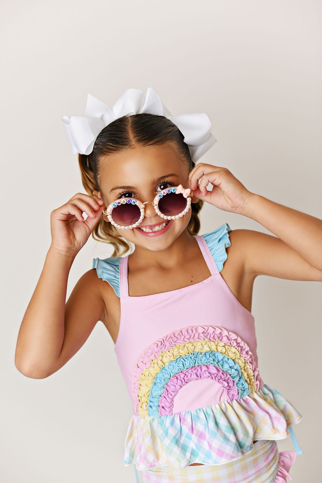 Swoon Baby Rainbow Bright UPF 50 Two Piece Tunic Swimmy