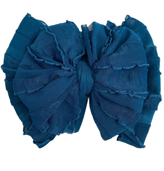 In Awe Couture Teal Ruffled Headband
