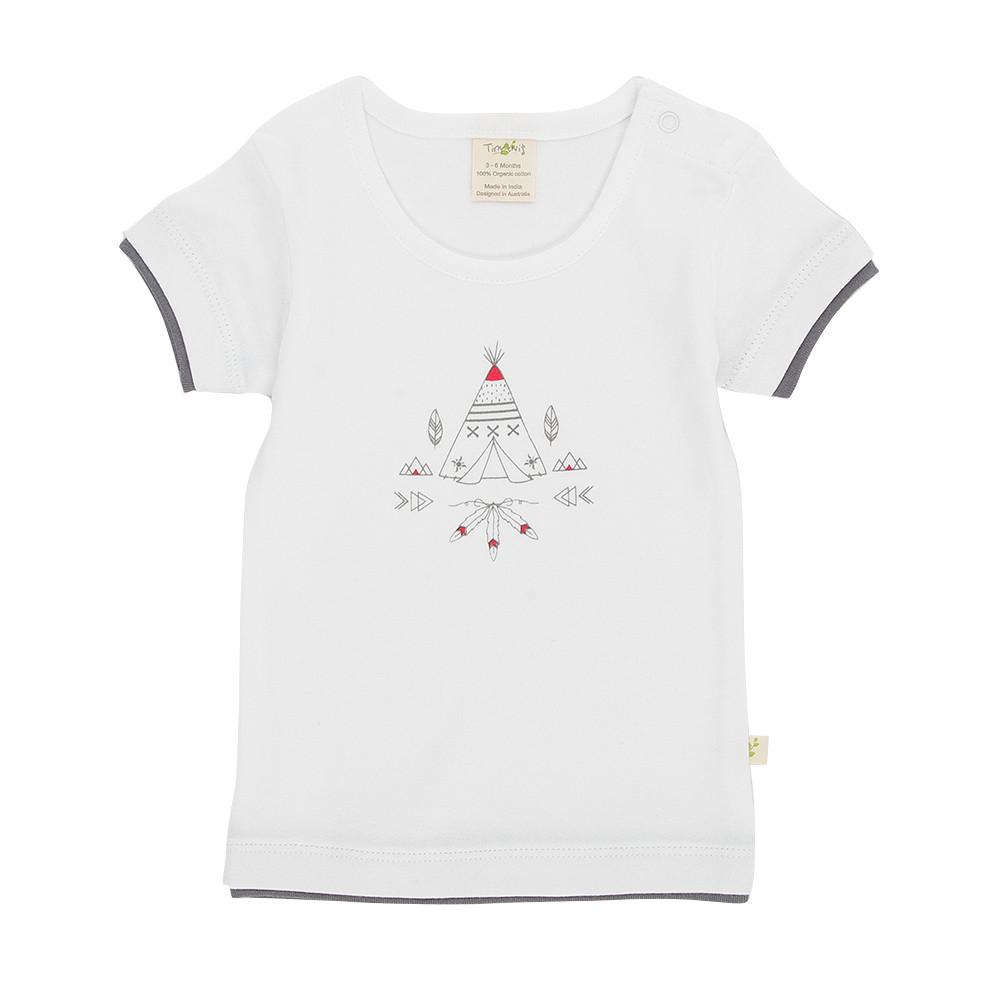 TinyTwig Double Hem Teepee Print Tee And Short Set