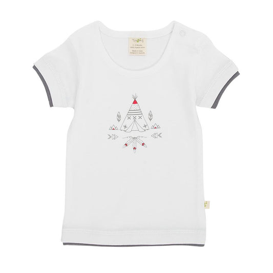 TinyTwig Double Hem Teepee Print Tee And Short Set