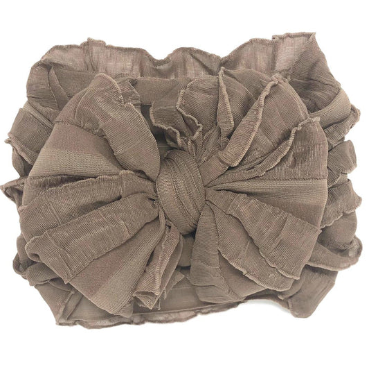 In Awe Couture Mocha Ruffled Headband