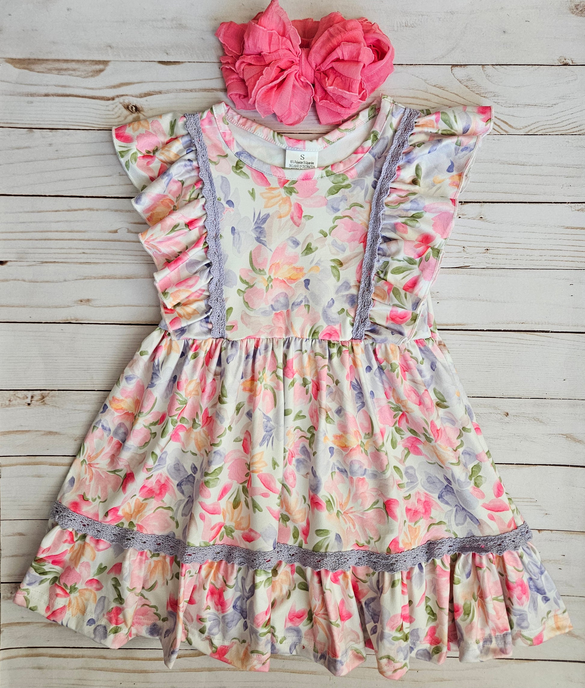 Pastel Floral Ruffled Spring Dress