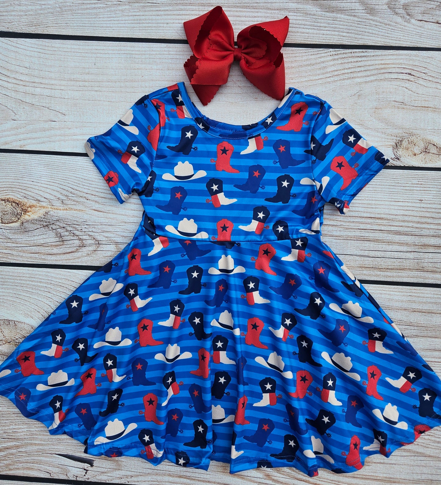 Red White & Boots Texan Twirl Dress
