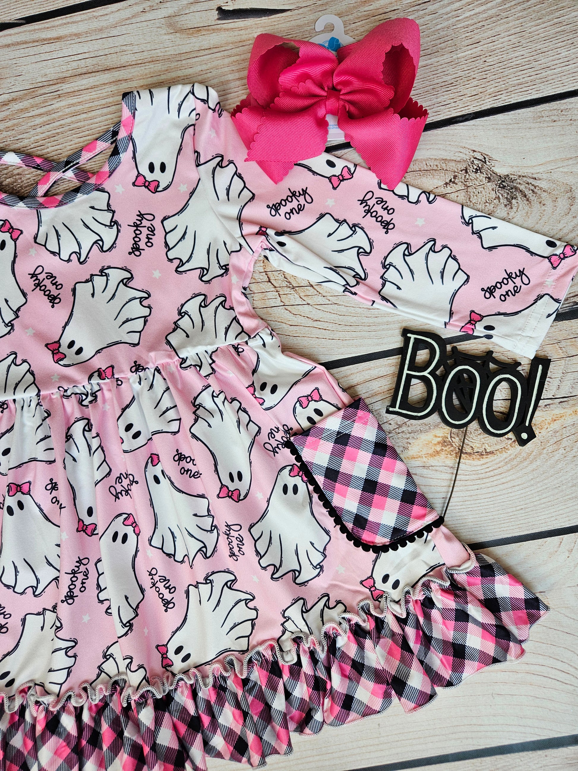 Spooky One Halloween Pink Twirl Dress with Pockets