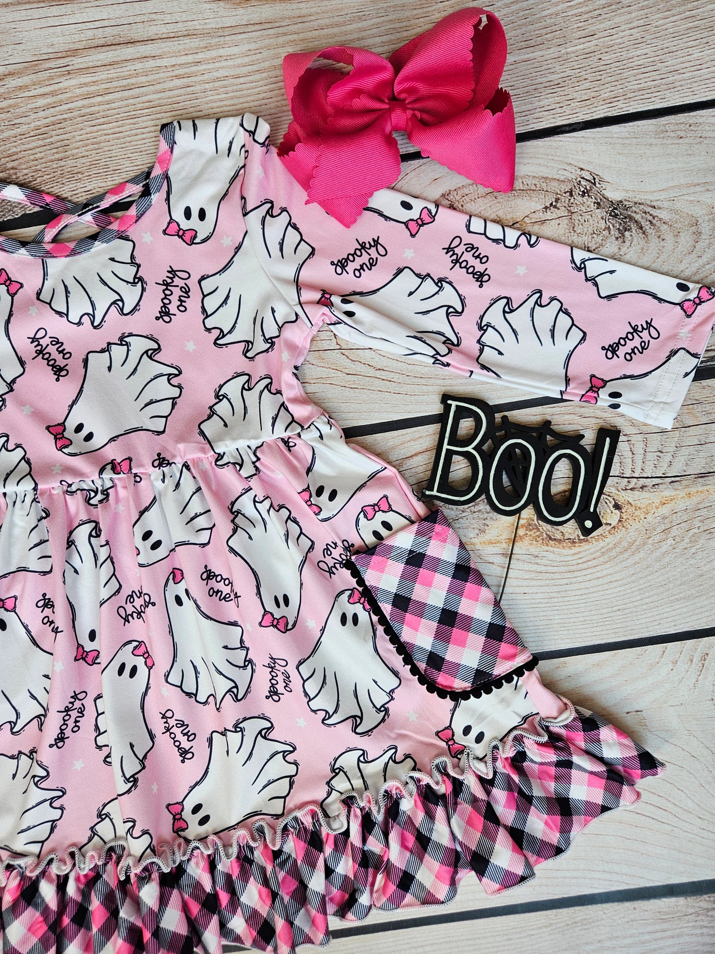 Spooky One Halloween Pink Twirl Dress with Pockets