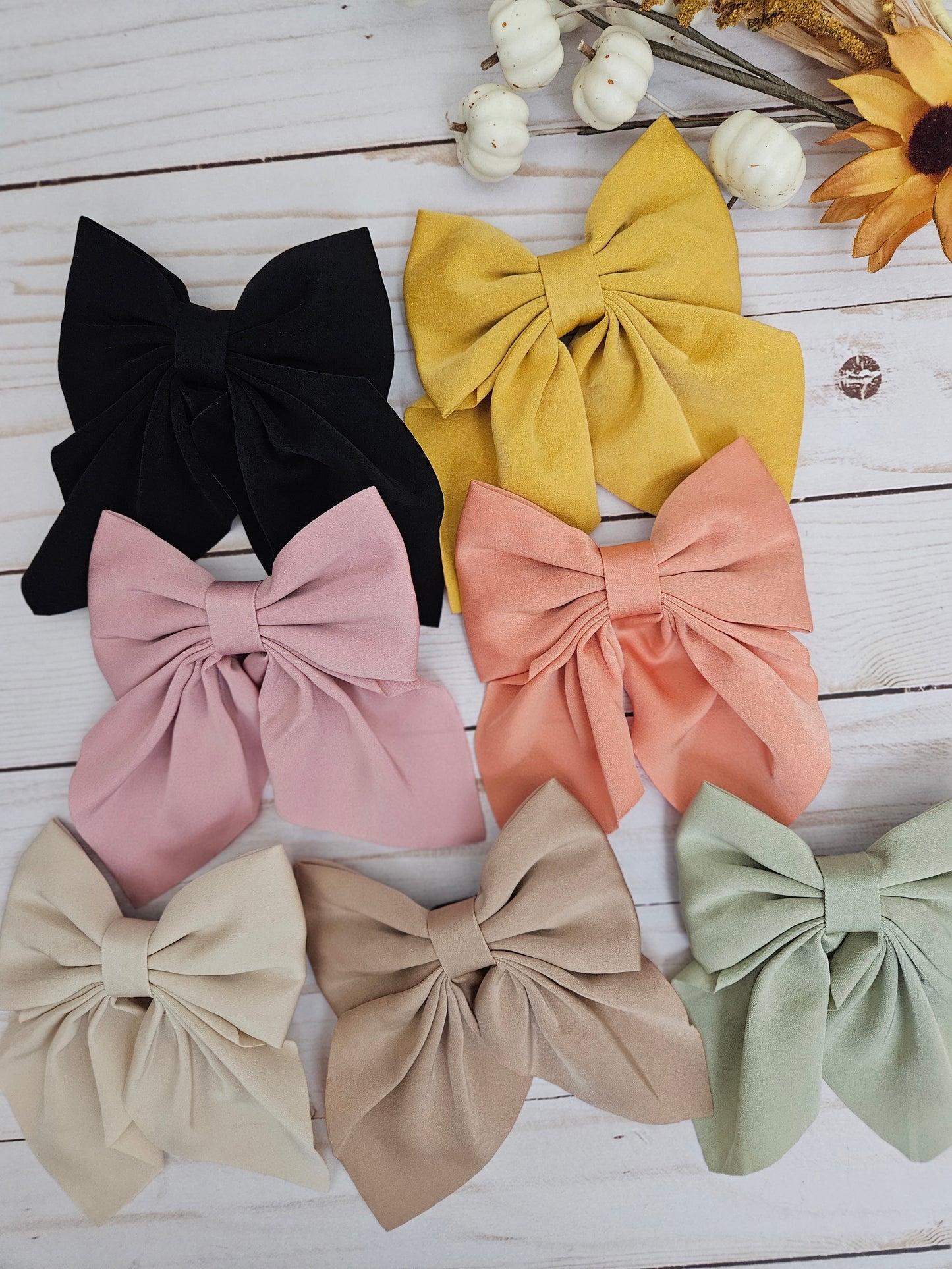 Satin Mustard Bow with Tails