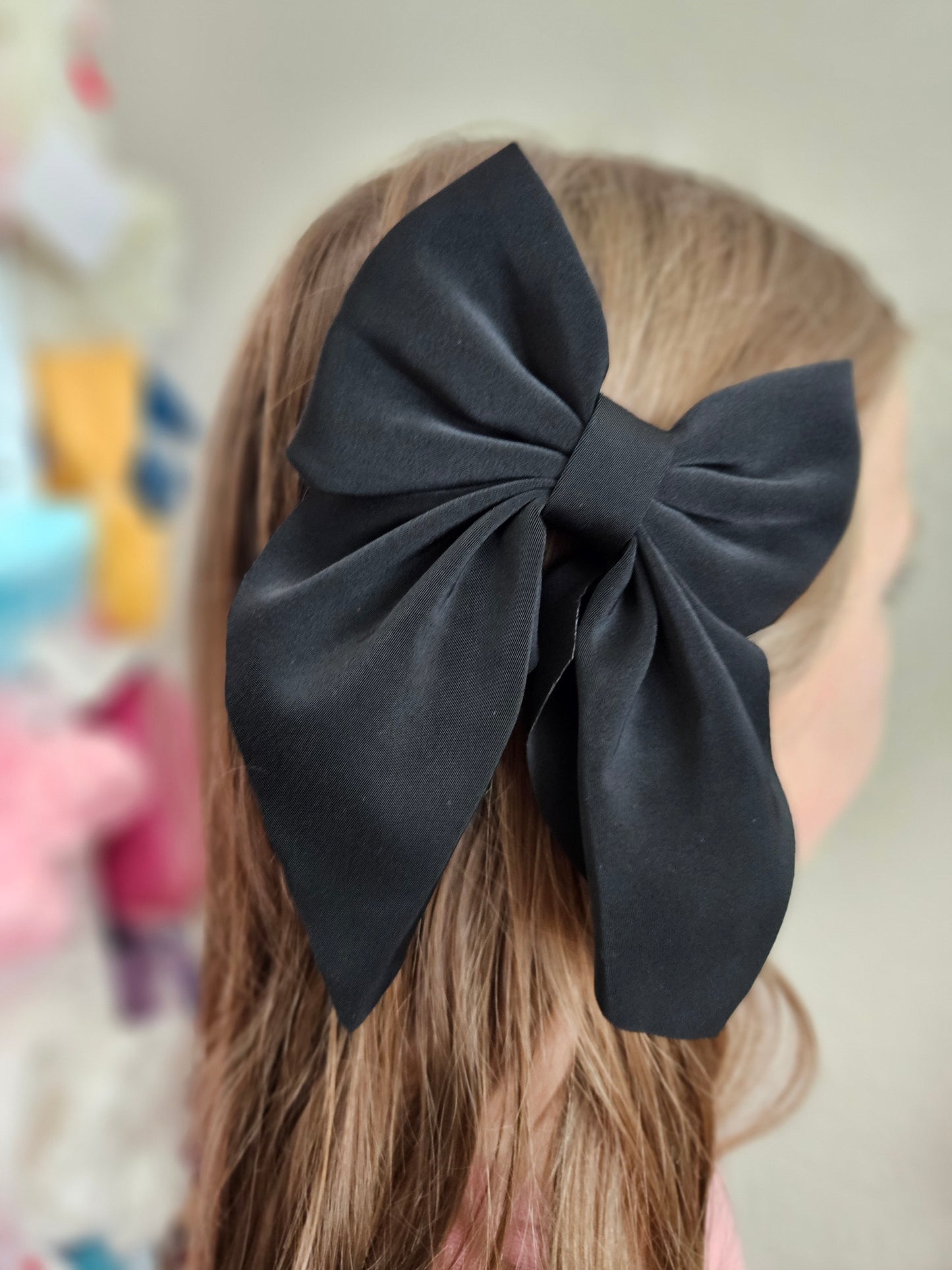 Satin Black Bow with Tails