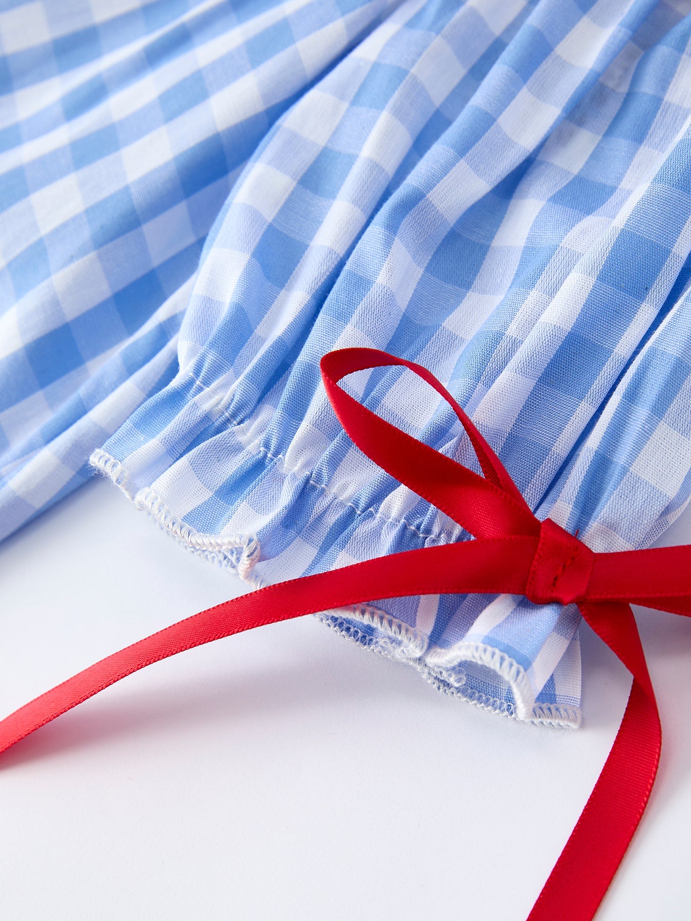 Rylee Faith Designs Girls Summer Strawberry Bow Embroidered Smocked Dress