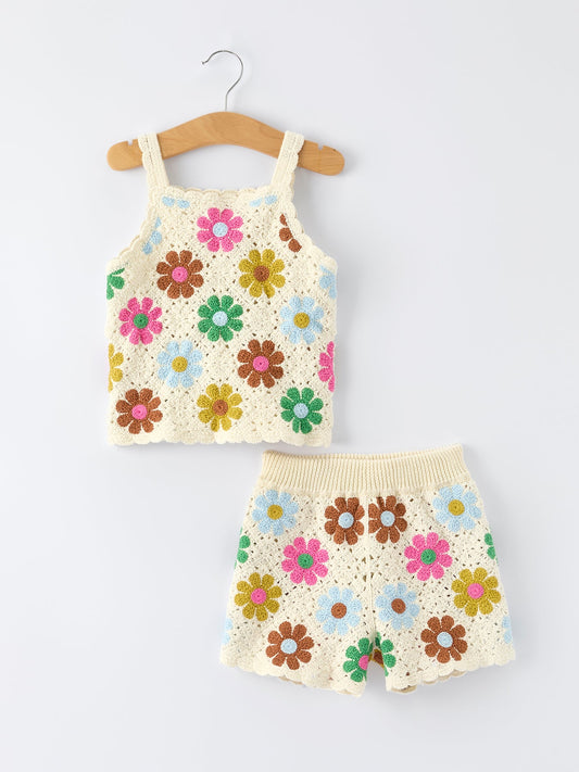 Rylee Faith Designs Summer Crochet Floral Girl Set