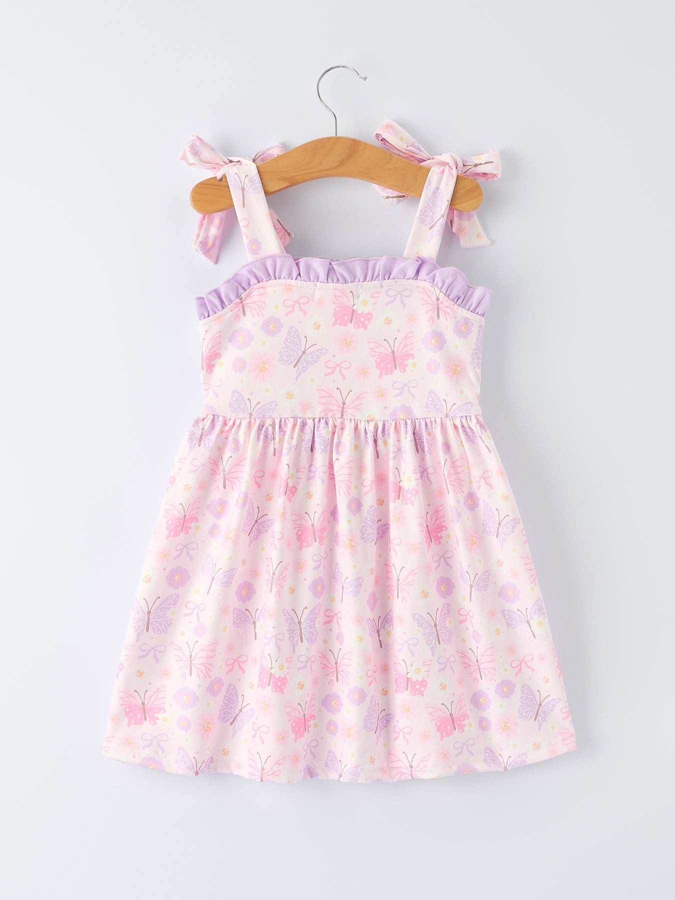 Rylee Faith Designs Butterfly Embroidery Smocking Bow Baby Girls Dress